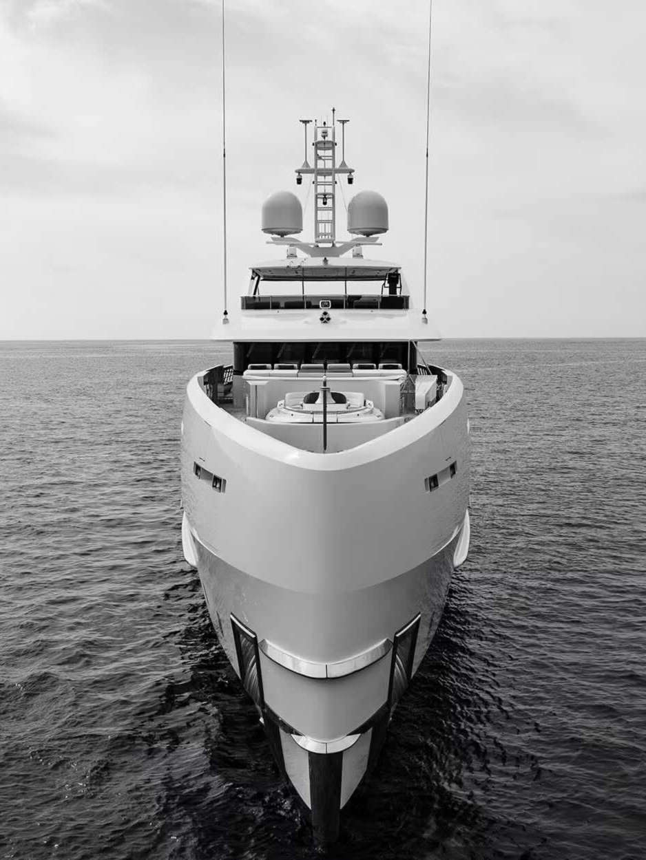 A superyacht from the Triumph Yachts sales fleet under way